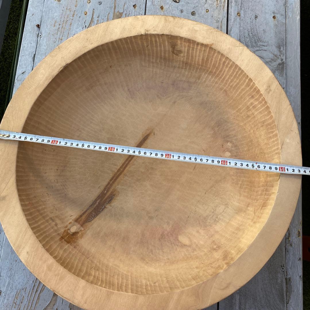 蕎麦打ちこね鉢　秋山郷　「和幸」作　手作り希少品　名人特大鉢 栃くり抜き　捏ね鉢