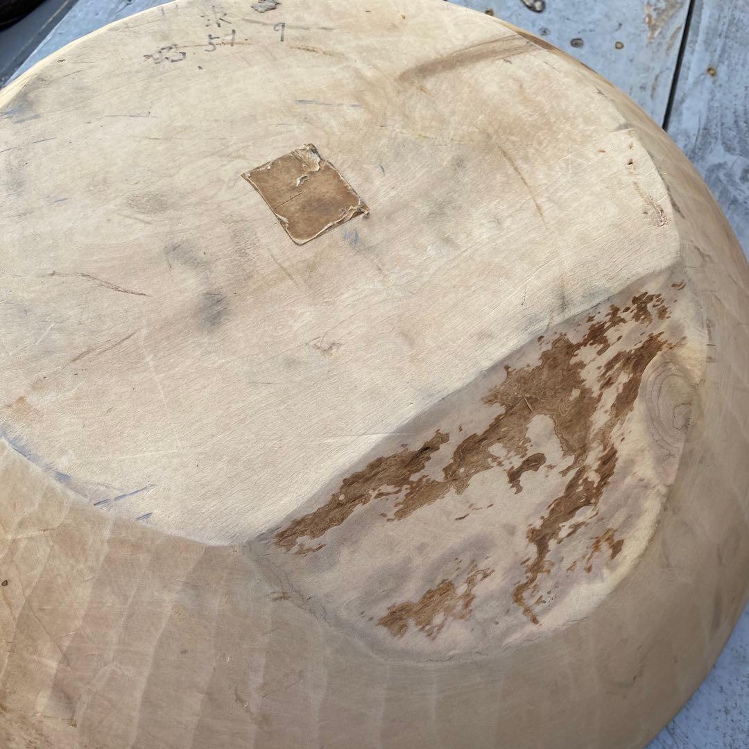 蕎麦打ちこね鉢　秋山郷　「和幸」作　手作り希少品　名人特大鉢 栃くり抜き　捏ね鉢