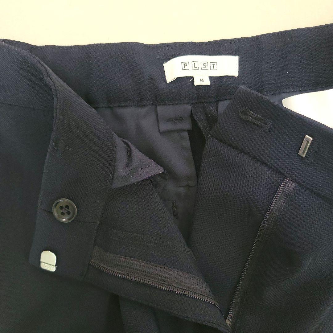 PLST プレミアムオックスカラーレスジャケット&パンツ スーツ ネイビー S
