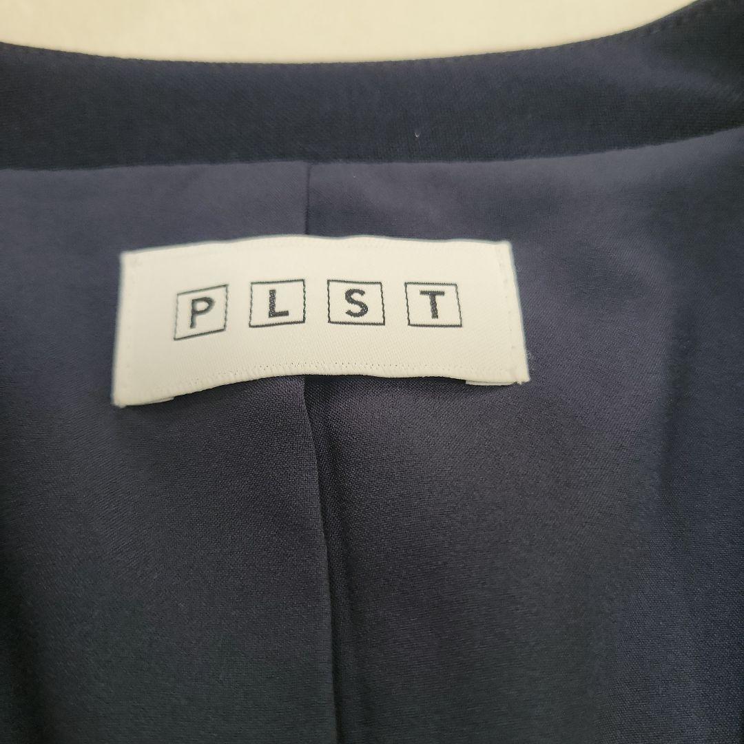 PLST プレミアムオックスカラーレスジャケット&パンツ スーツ ネイビー S