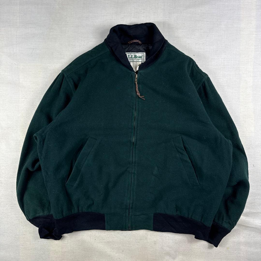 80s USA製 llbean ウール スタジャン スタジアム ジャケット L