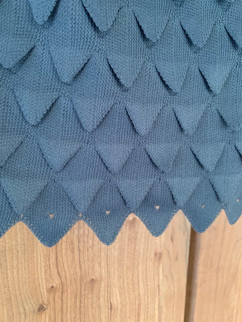 ISSEYMIYAKE イッセイミヤケ ブルー ニット ノースリーブ L サイズ