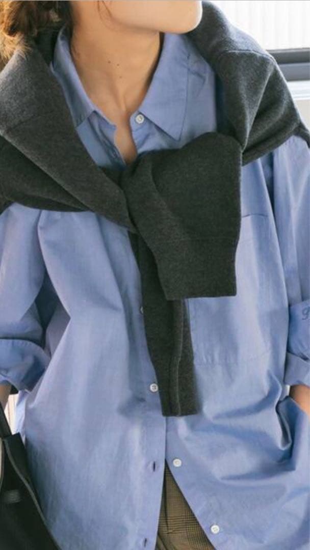 25ssスピック＆スパン50コットンオーバーシャツ ブルー