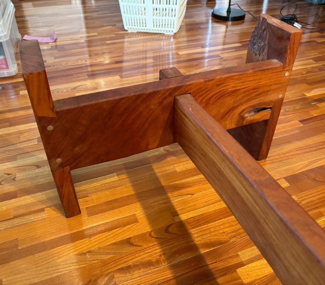 一枚板　無垢材　座卓　ローテーブル　契　チギリ　38ｋｇ　台付き