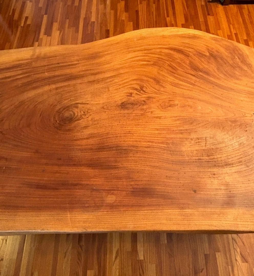 一枚板　無垢材　座卓　ローテーブル　契　チギリ　38ｋｇ　台付き