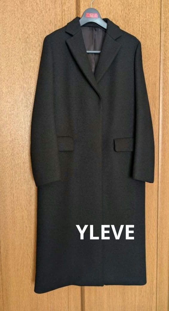 美品 YLEVE ブラック チェスターコート レディース