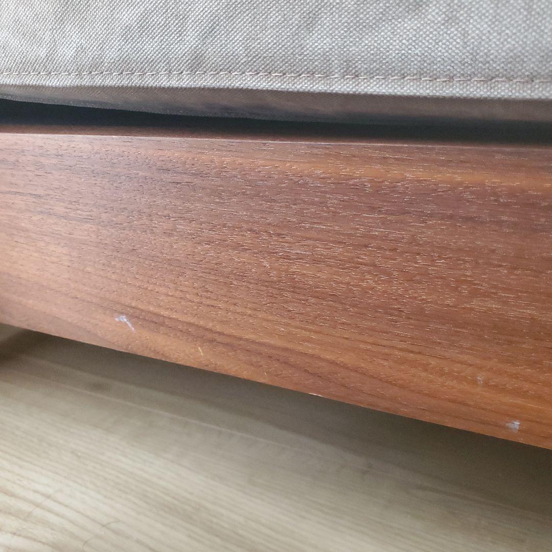 アッシュビー ベージュ ファブリックソファ 木製脚付き