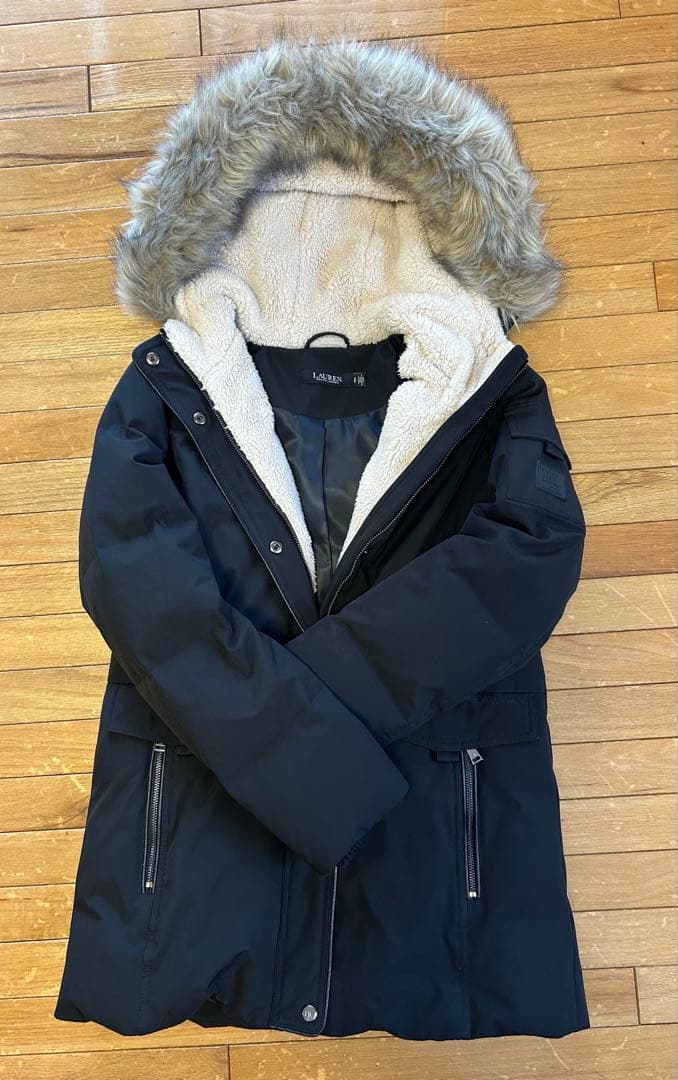 ラルフローレン　ブラックレーベル　ファー付き　ブラックダウン