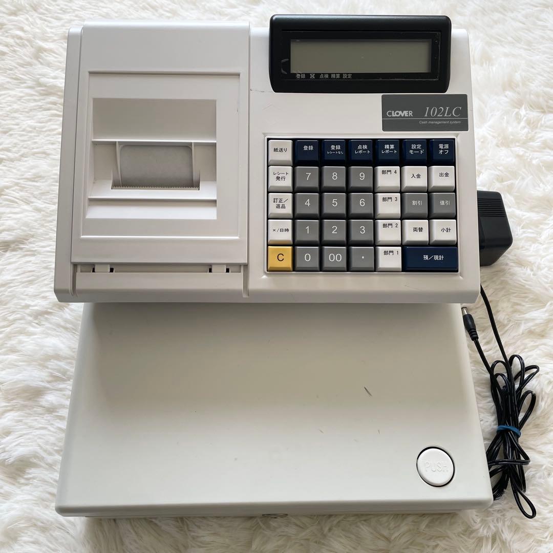 CLOVER 102LC レジスター 本体と新品ロール紙８本セット
