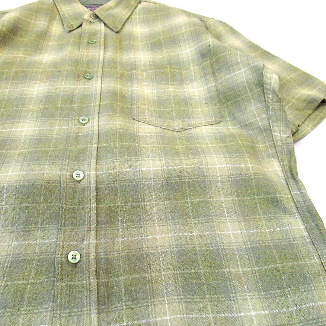 りょうちん 50S PENDLETON オンブレ 半袖ウールシャツ M