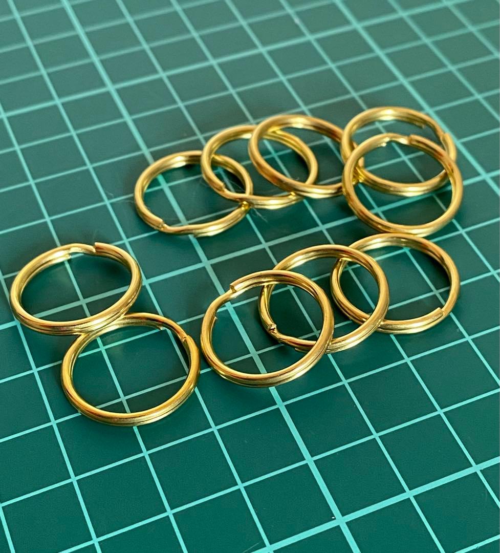 二重カン 真鍮製二重リング キーホルダー　200点セット