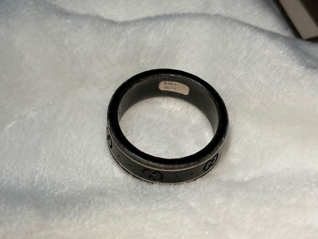 GUCCI ブラックリング 18K 18号