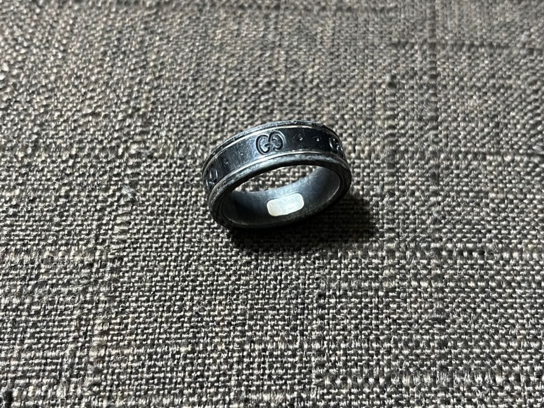 GUCCI ブラックリング 18K 18号