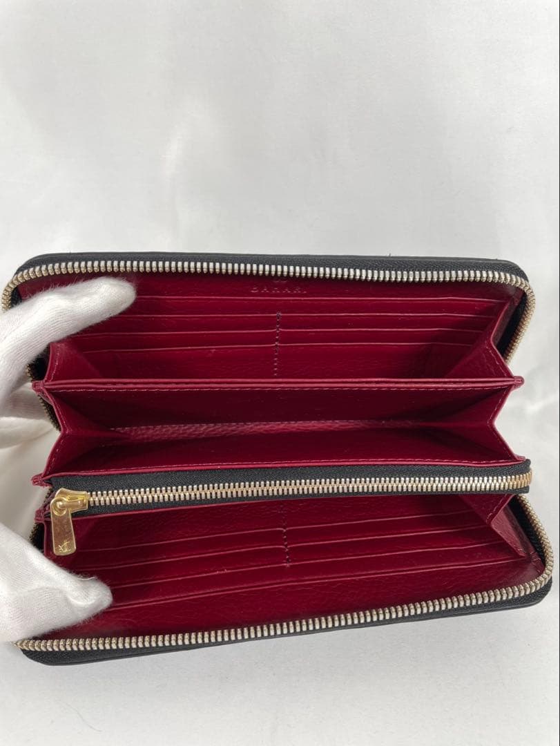 美品 BAHARI バハリ 長財布 ラウンドファスナー ガルーシャ キャビア