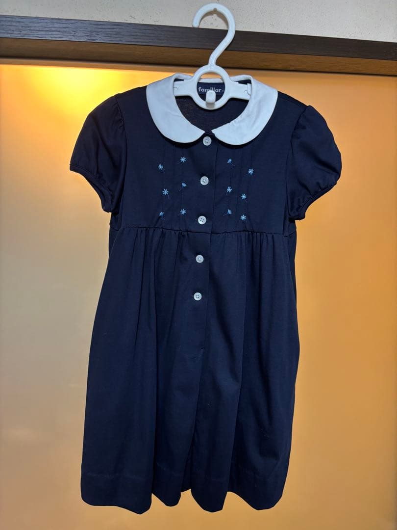 【familiar】ネイビーお受験ワンピース