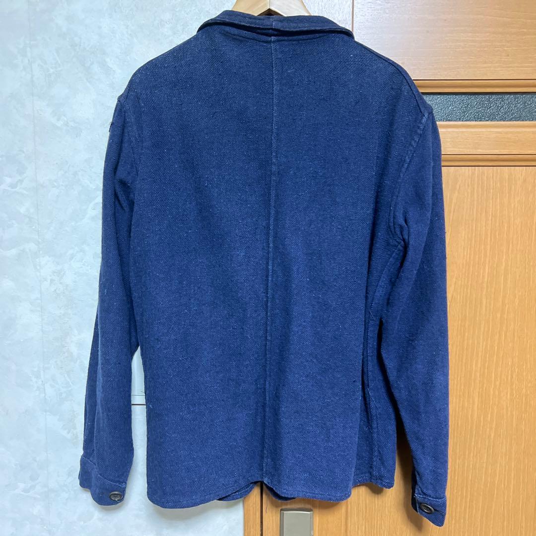 【希少】30s フレンチヴィンテージ インディゴ コットンリネン ジャケット