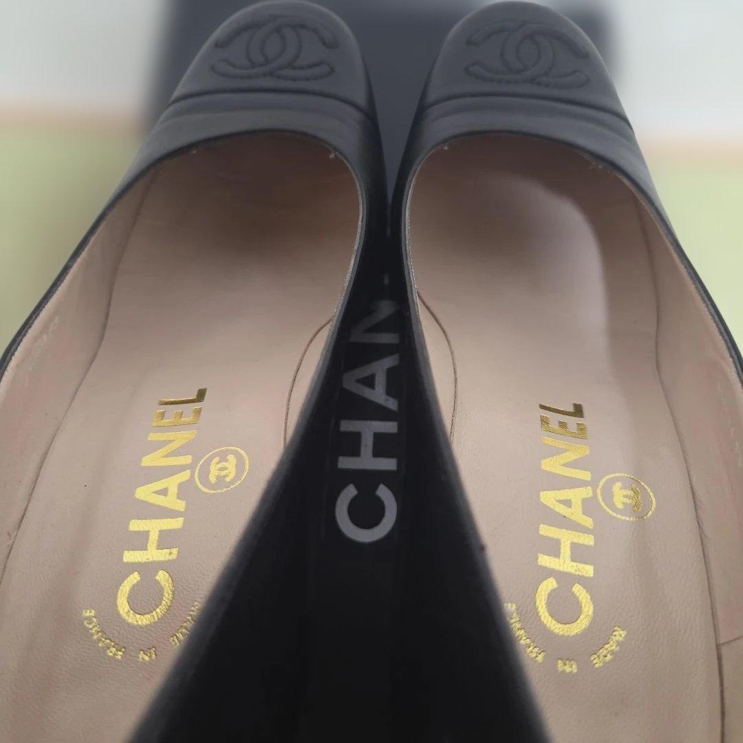 シャネル パンプス レザー ココマーク サイズ37.0 ブラック 24.0cm