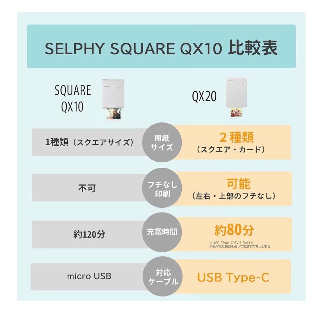 Canon SELPHY QX20 スマホ プリンター シール印刷 付属品あり