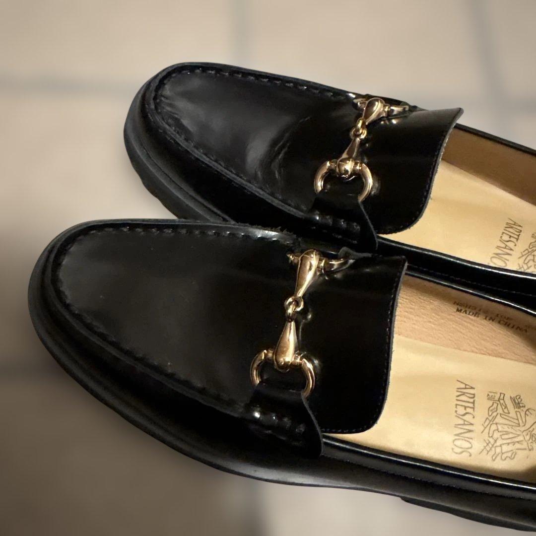 ARTESANOS アルテサノス　黒　ビットローファー　38 訳あり