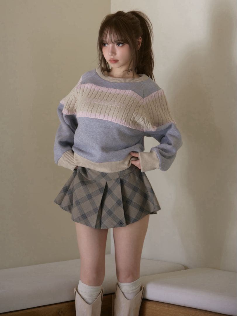 トップス Andmary Logo loose sweat gray