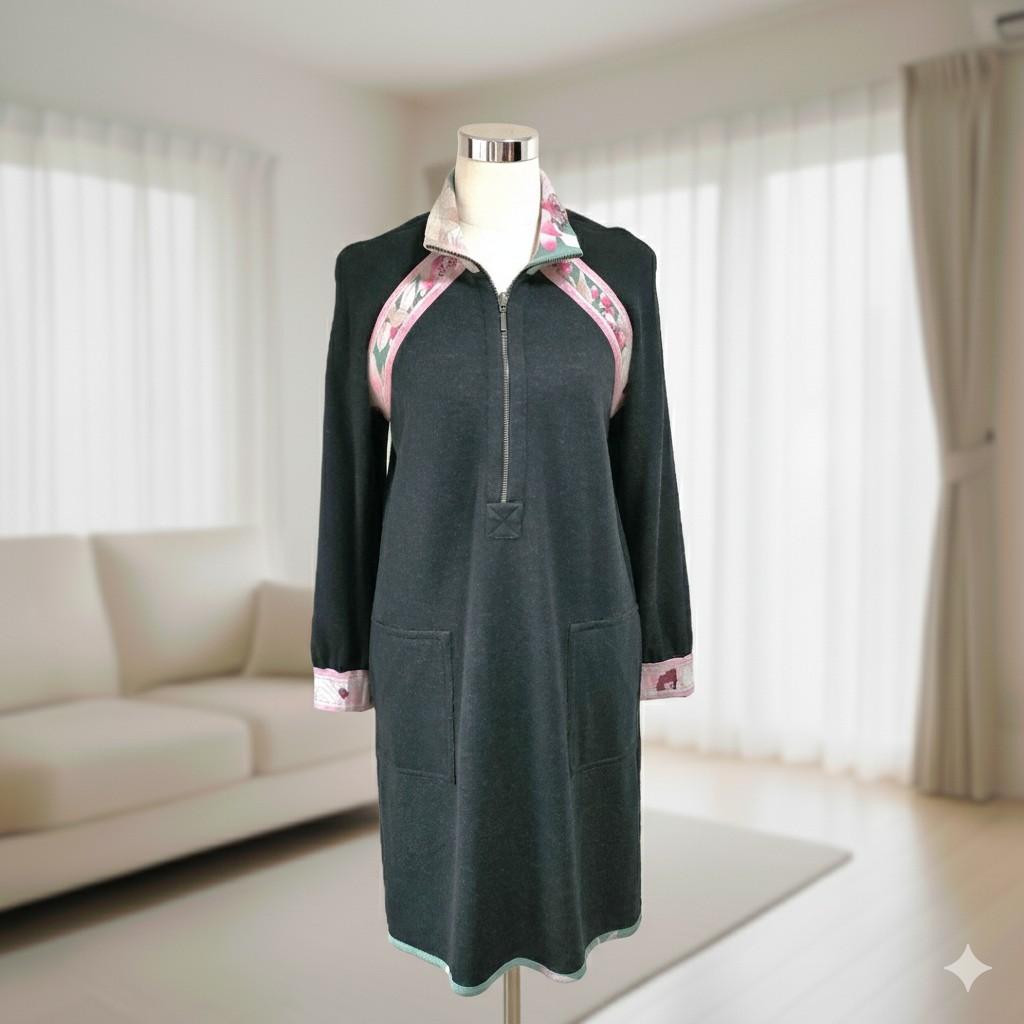 新品　大きいサイズ　レオナール　ワンピース　ライン 両面着用　40～42