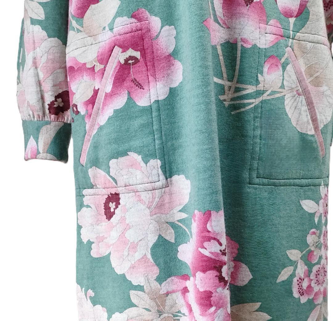 新品　大きいサイズ　レオナール　ワンピース　ライン 両面着用　40～42