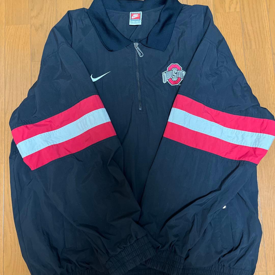 Nike Buckeyes ブラックナイロンジャケット XL