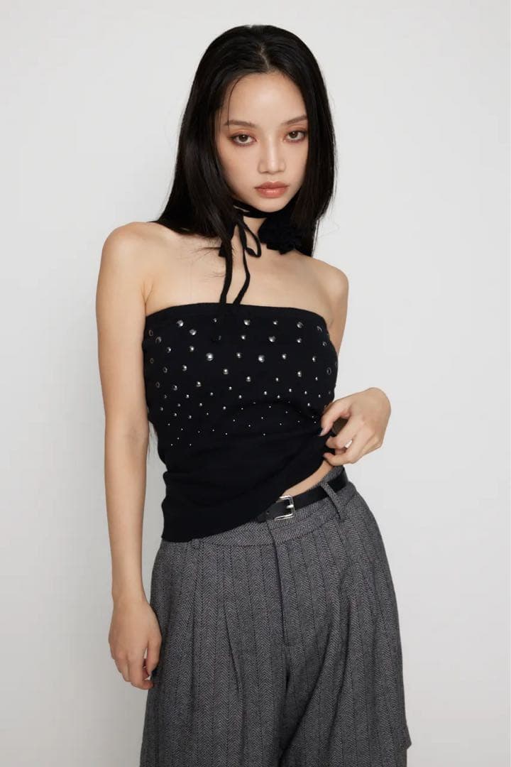 STUDS KNIT ベアトップ