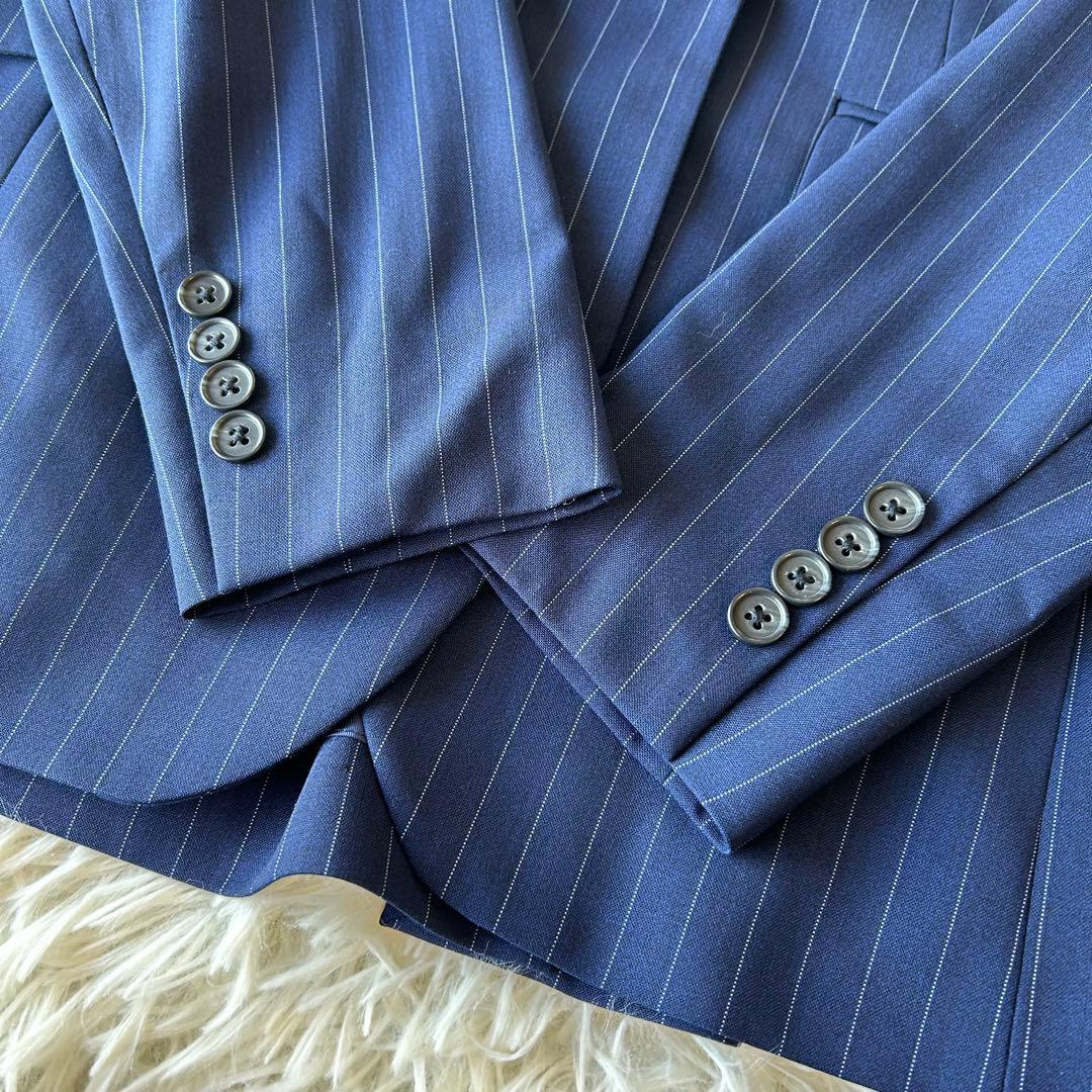 最高級　BrooksBrothers×REDA ストライプ　パンツスーツ M 紺