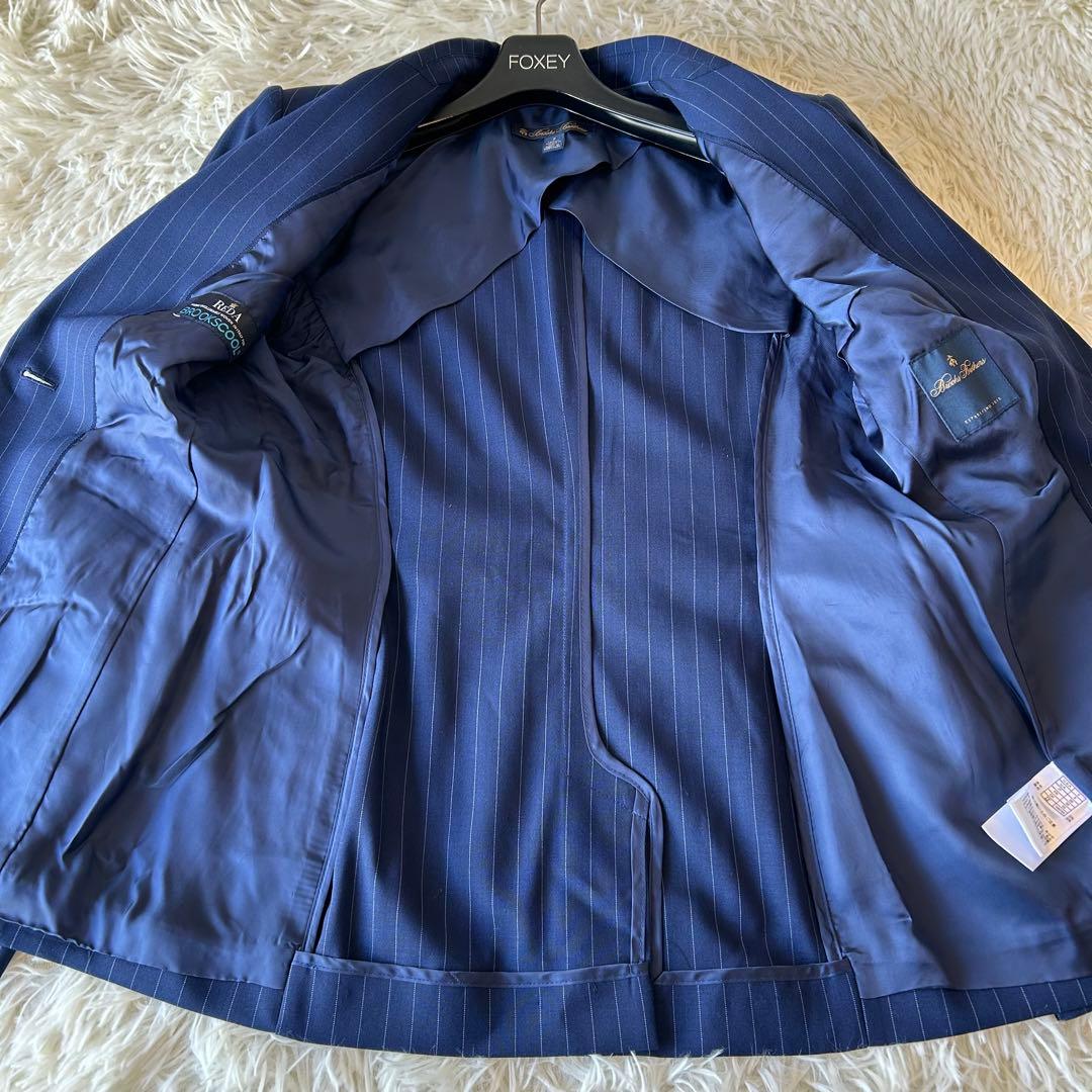 最高級　BrooksBrothers×REDA ストライプ　パンツスーツ M 紺