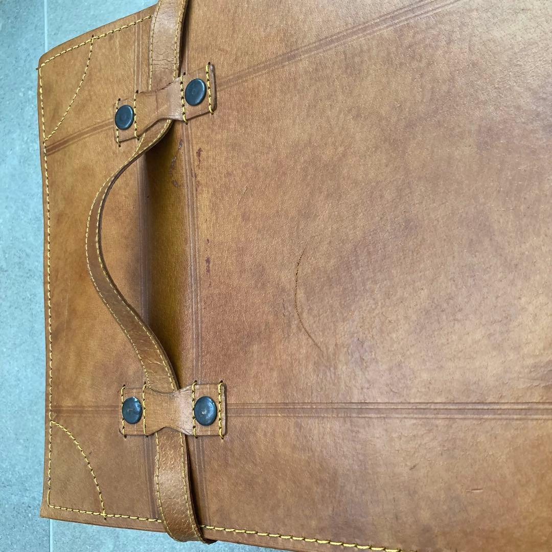 ヴィンテージ レザー トランクケース トランクバッグ レトロ雑貨 古道具 鍵付き