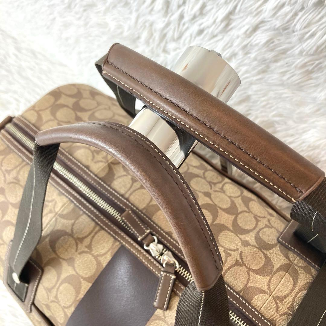 ✨極美品✨コーチ ボストンバッグ シグネチャー 2way レザー　PVC 大容量