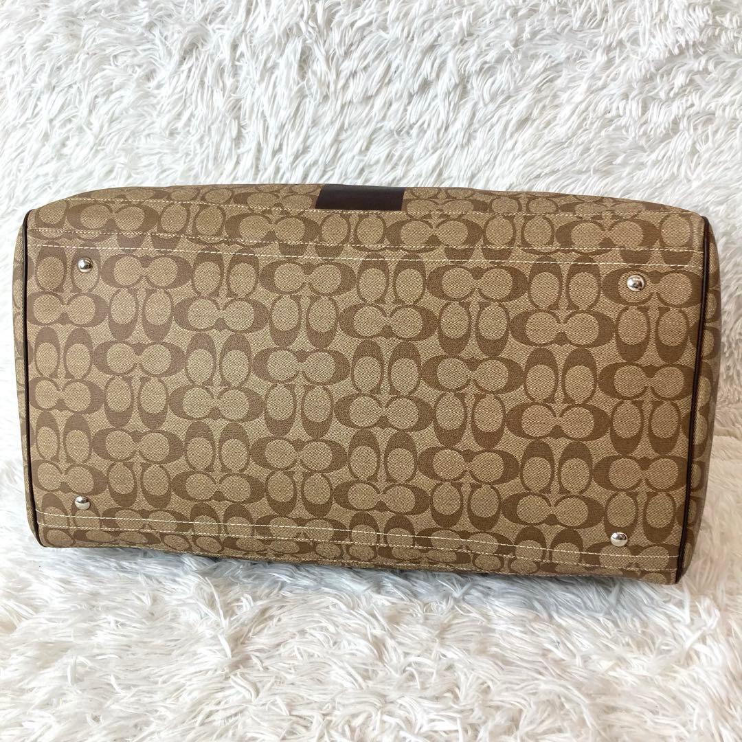 ✨極美品✨コーチ ボストンバッグ シグネチャー 2way レザー　PVC 大容量