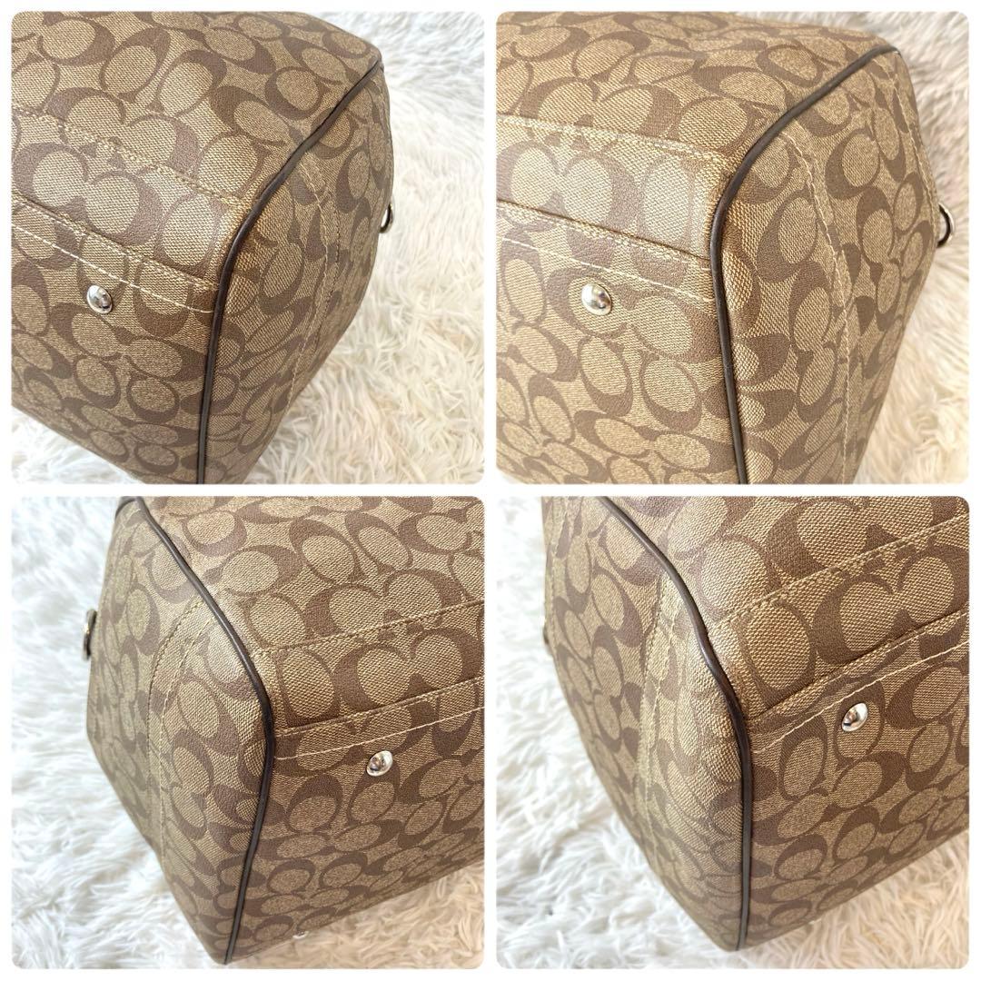 ✨極美品✨コーチ ボストンバッグ シグネチャー 2way レザー　PVC 大容量