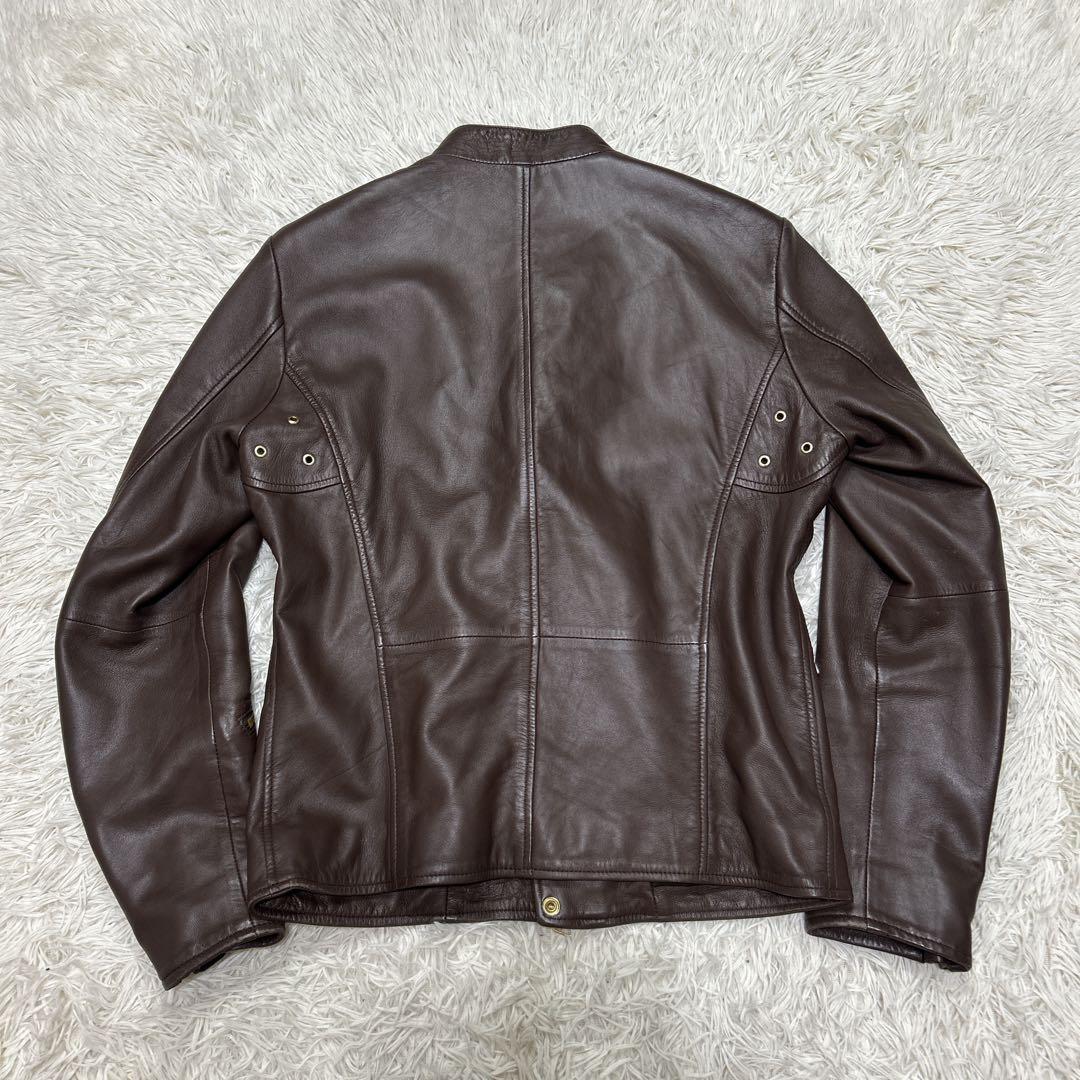 The DUFFER 本革　羊革　シングルライダースジャケット　Lサイズブラウン