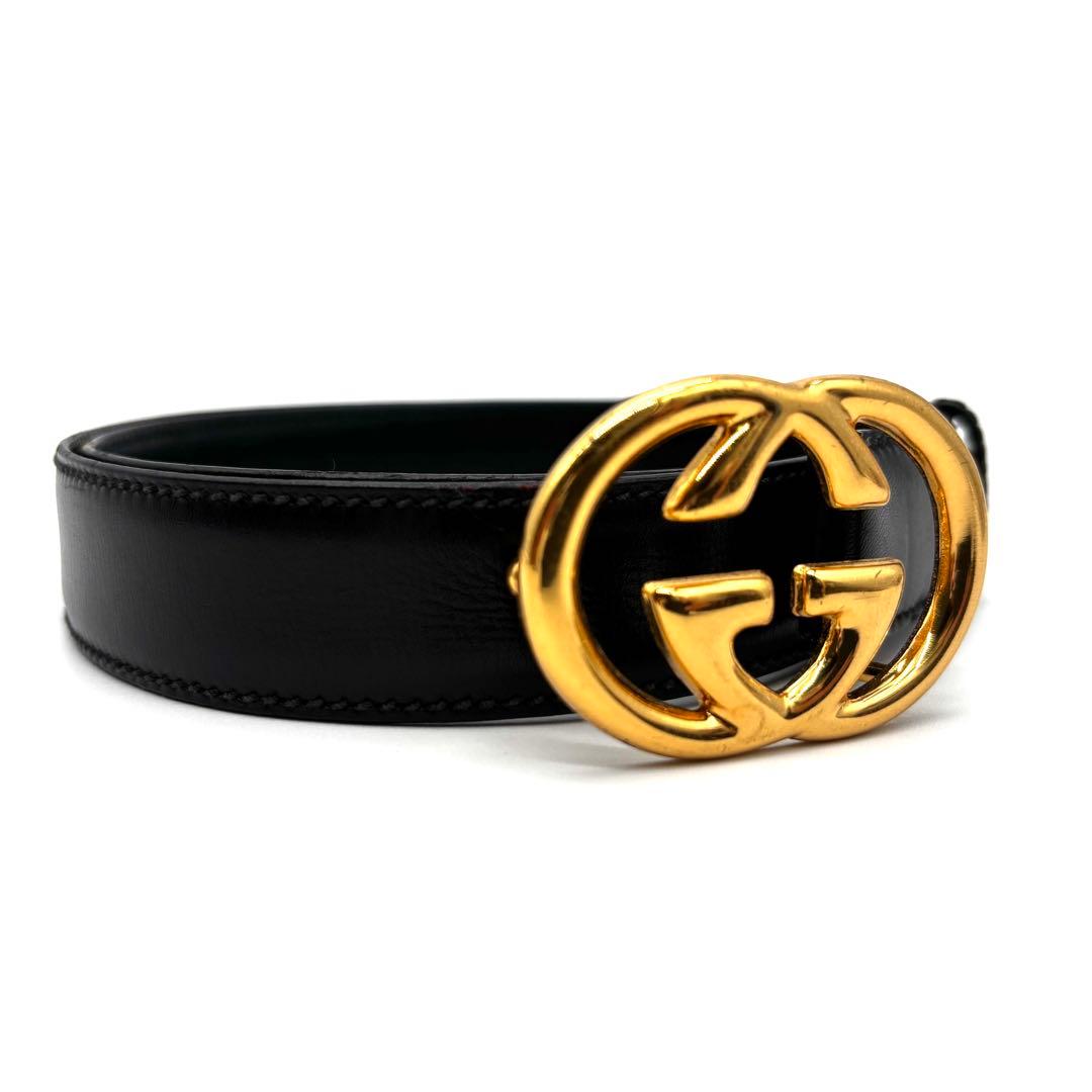 【正規品・美品】グッチ ベルト GG インターロッキング ゴールド レディース