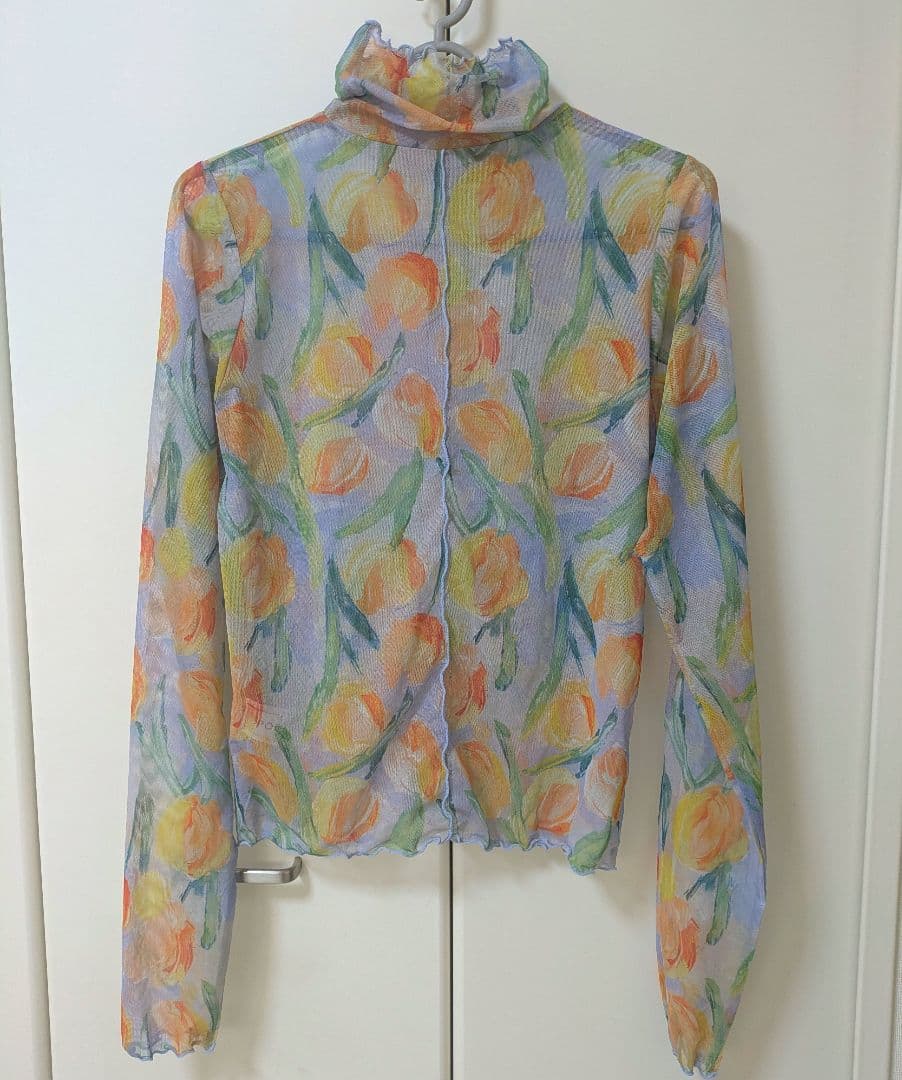 POPPY オレンジチューリップシースルートップス