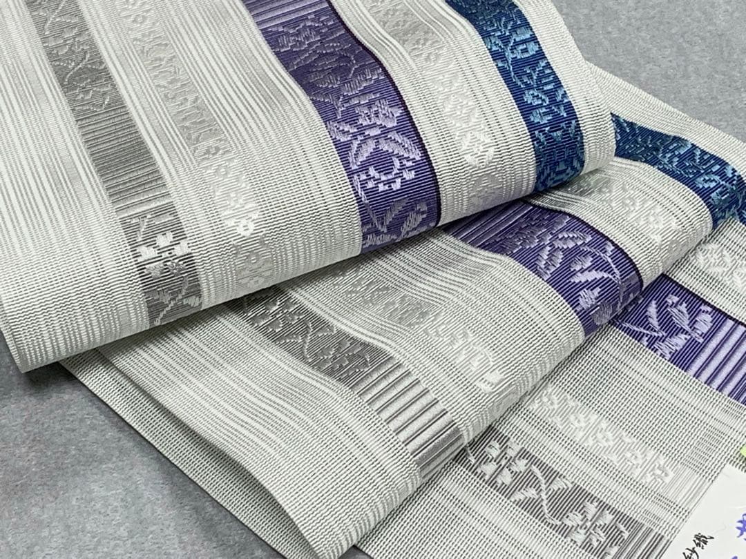 2025新柄　博多織の名門『森博多織謹製』正絹夏の紗織博多半巾帯 古典ゆかたに