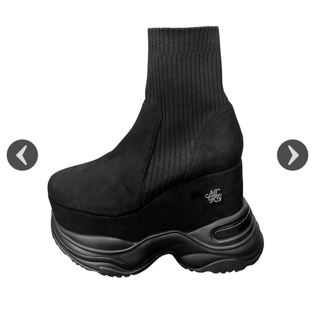 michellMacaron ミシェルマカロン ソックスライク厚底ブーツ XS