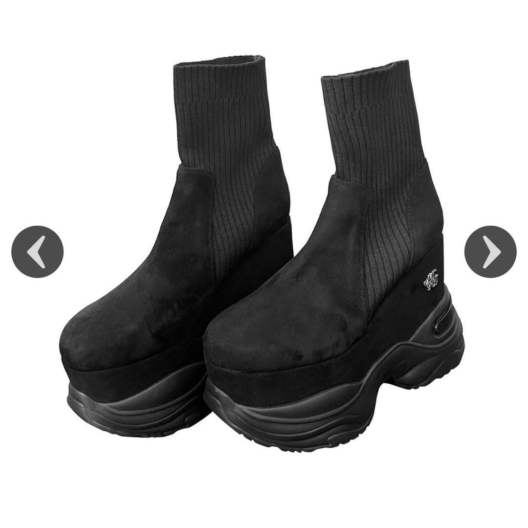 michellMacaron ミシェルマカロン ソックスライク厚底ブーツ XS