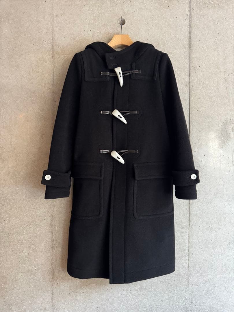 【リリアナ】黒いダッフルコート フード付き