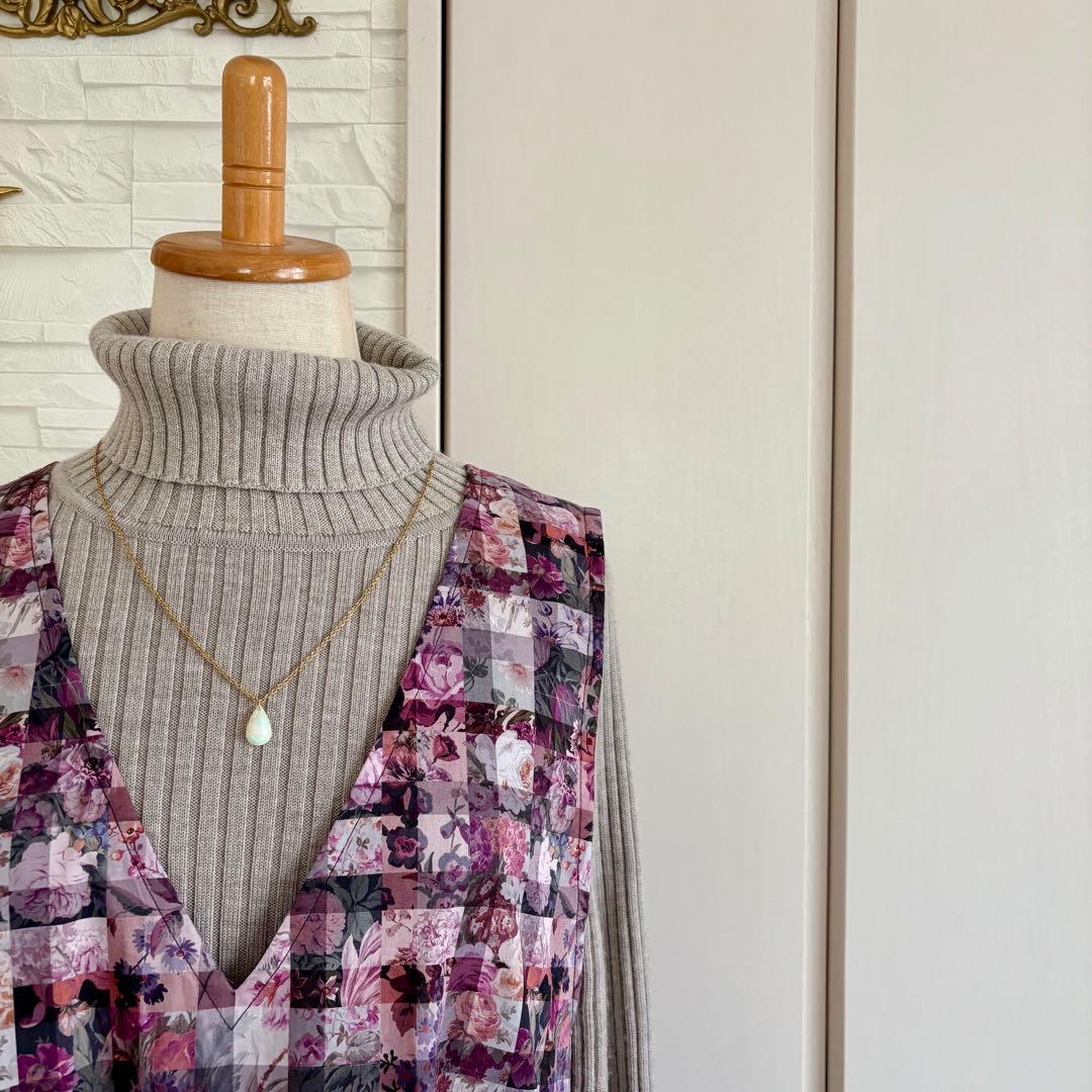 SALE リバティ　アーカイブギンガム　ジャンパースカート　ワンピース