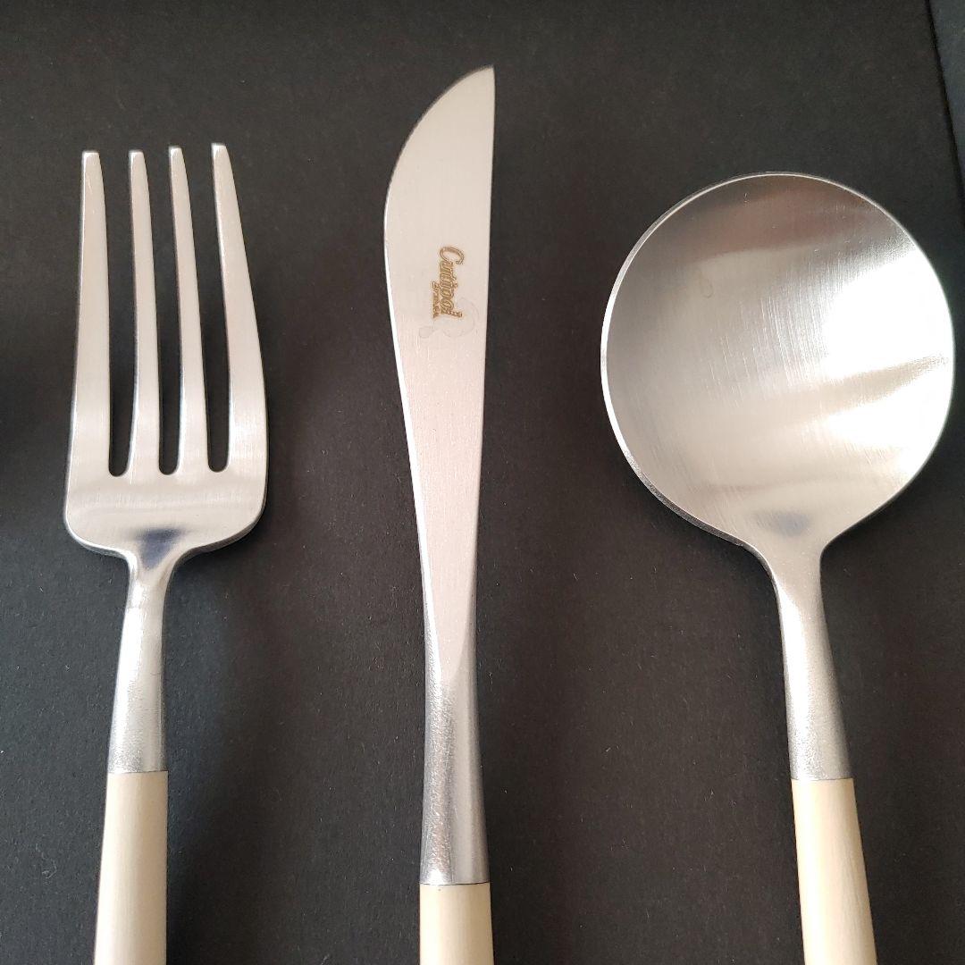 新品未使用 Cutipol＊カトラリーセット 6点 ブラック&オフホワイト