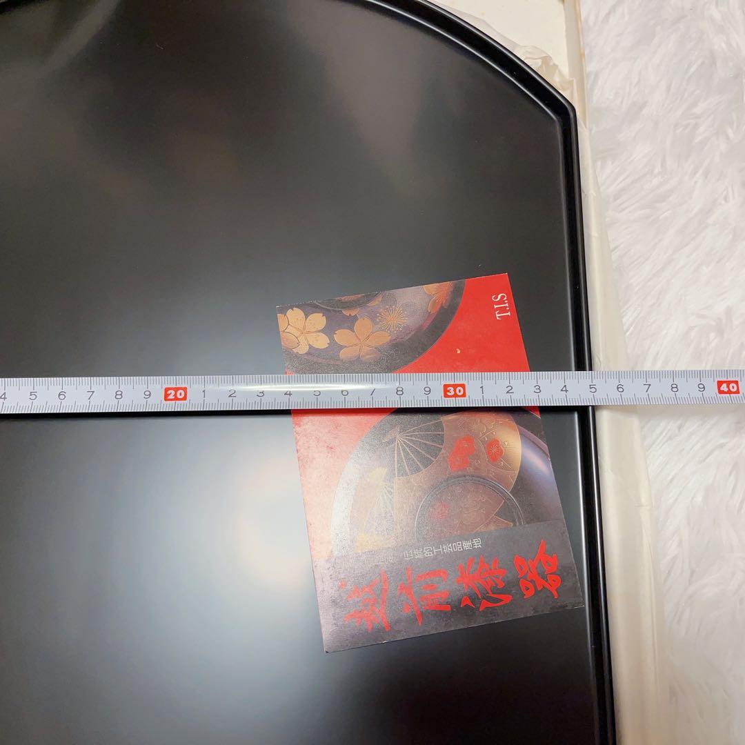 越前漆器 半月 尺3 半月盆 黒 6枚 セット お盆 卓上 尺3 半月膳