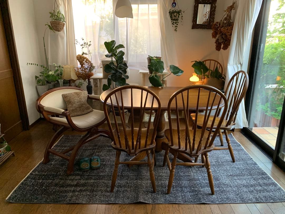 大判　トルコヴィンテージラグ　237×136グレーブラック　オーバーダイ　トルコ