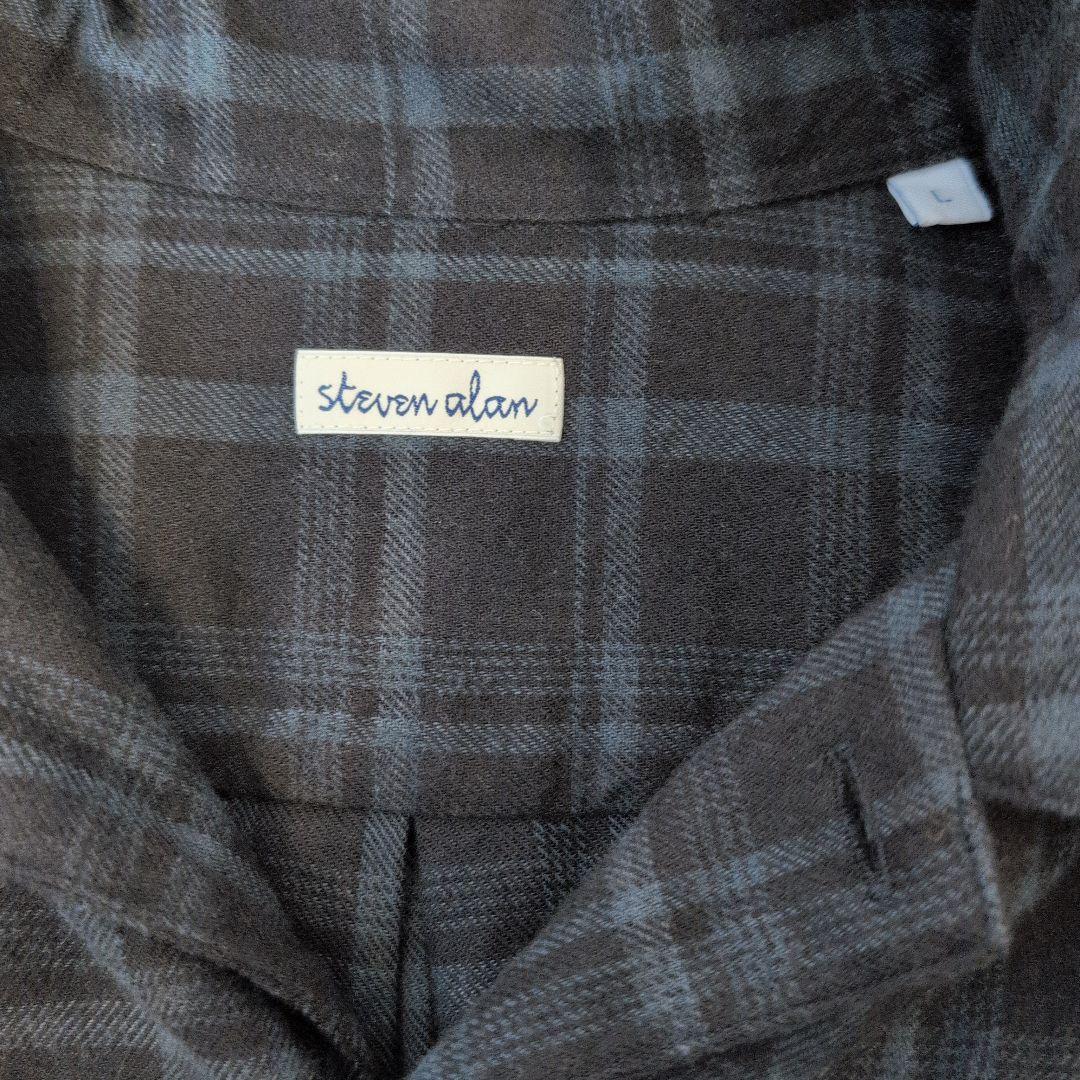 Steven Alan　ネル マドラスチェック オープンカラー シャツ BOX