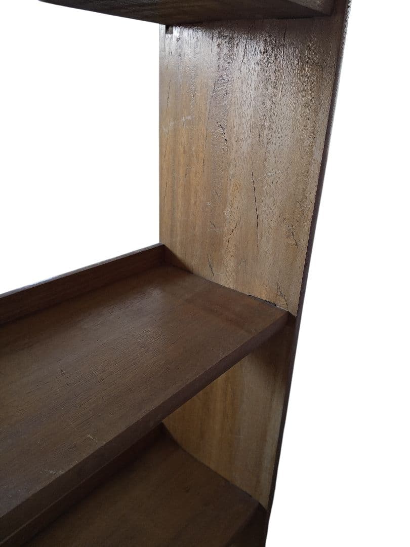 【昭和レトロ アンティーク】木杭 ブックシェルフ 本棚 4段