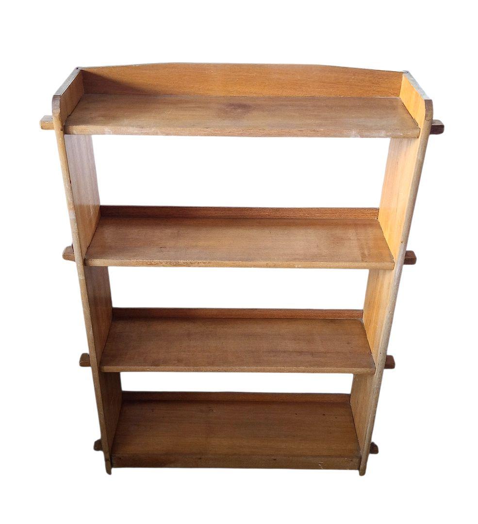 【昭和レトロ アンティーク】木杭 ブックシェルフ 本棚 4段