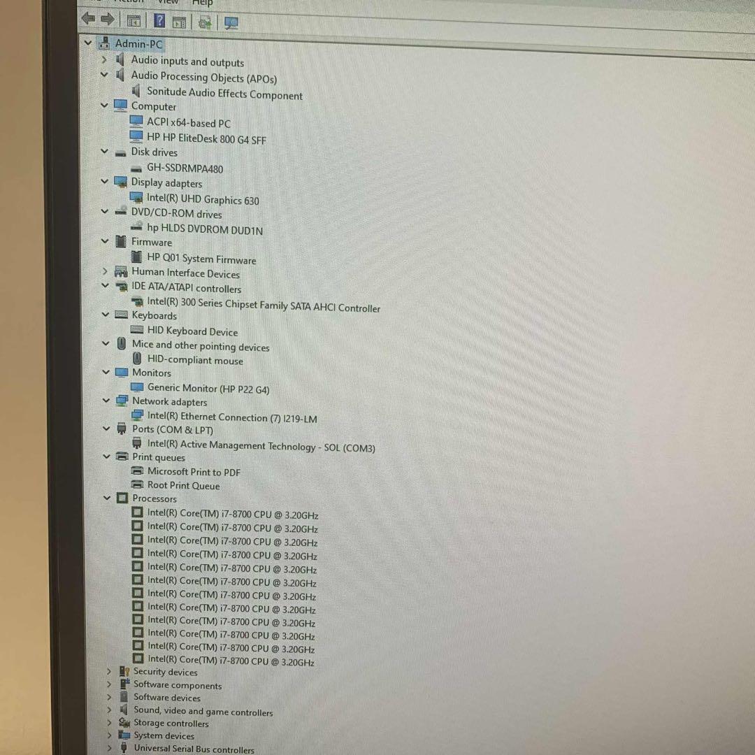 Windowsデスクトップ HP ProDesk 800 G4 SFF i7-8700 16GB 512GB