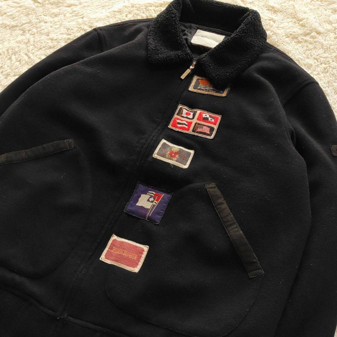 Karl Helmt 国旗 クマ マルチワッペン ボア 短丈 ウールブルゾン
